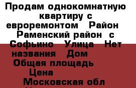 Продам однокомнатную квартиру с евроремонтом › Район ­ Раменский район, с.Софьино › Улица ­ Нет названия › Дом ­ 15/4 › Общая площадь ­ 36 › Цена ­ 2 900 000 - Московская обл. Недвижимость » Квартиры продажа   . Московская обл.